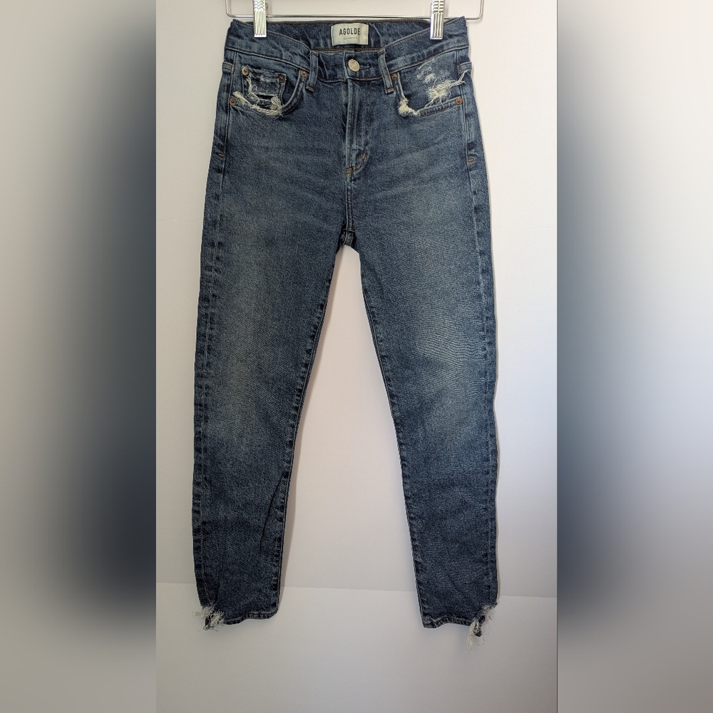 Agolde Organic Cotton Toni Crop Jeans Distressed